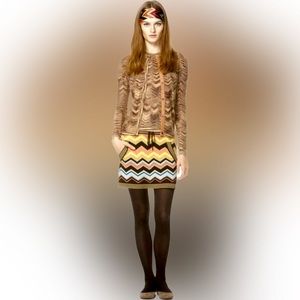 Missoni SpaceDye Gold Cardigan w gold chevron weave pattern